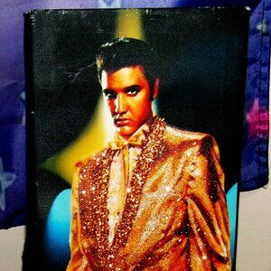 elvis presley in sparkle suit flashing wall hanger not working - king of rock